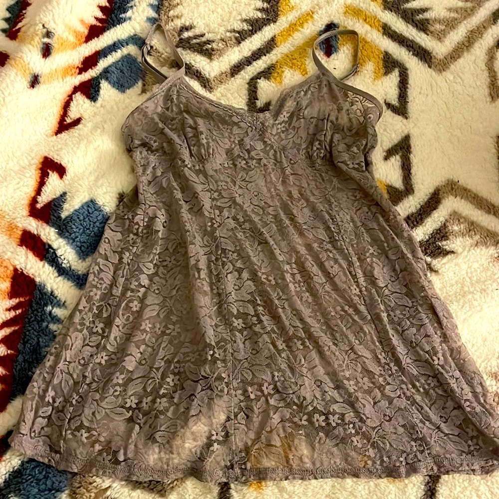 Lavender sheer lace teddy